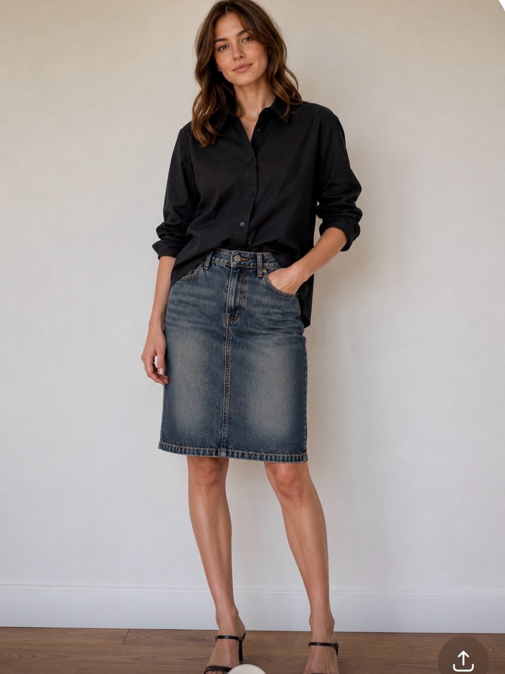 Eileen Fisher Black Button-Front Shirt